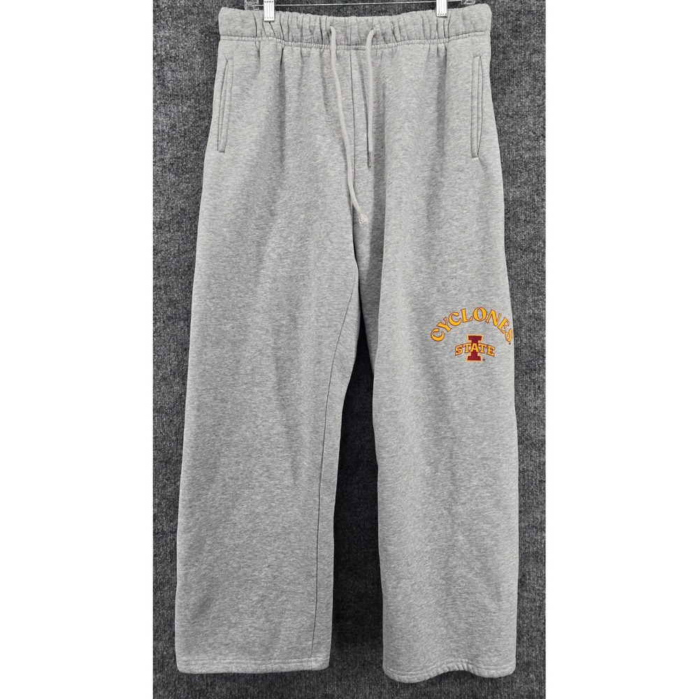 Iowa State Cyclones Wide Leg Sweatpants Women L Gray Caitlyn Clark Basketball